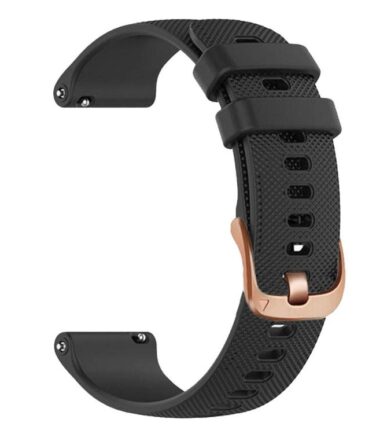 For Garmin Vivoactive 5 / Venu / Forerunner 165 xDfind Rose Gold Buckle Silicone Sport Watch Band, 18mm, 20mm, 22mm