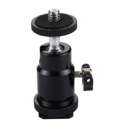 PULUZ Cold Shoe Tripod Head 1/4 inch Tripod Screw Head with Lock