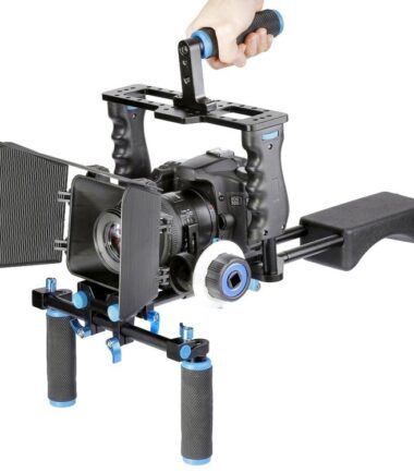 YELANGU YLG1103A-A Dual Handles Camera Shoulder Mount + Camera Cage Stabilizer Kit with Matte Box for DSLR Camera / Video Camera