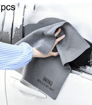 SUITU ST-9000 2pcs Double Suede Car Cleaning Towel Dry Washing Cloth, Size:, 30x40cm, 40x40cm, 35x75cm