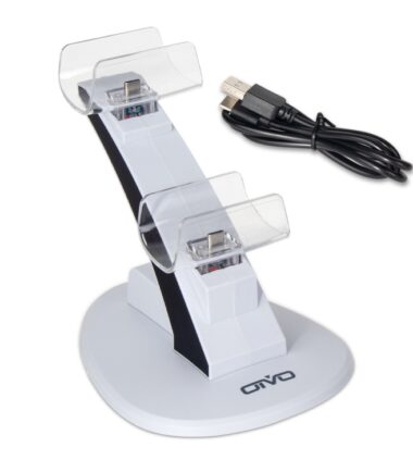OIVO IV-P5234 Gamepad Aircraft Two-Seater Charger For PS5, White, Black