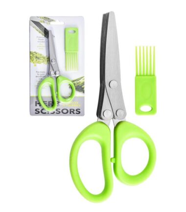LsCook Stainless Steel Multi-Blade Multi-Function Kitchen Scallion Scissors, Cardboard Packaging 5-layer